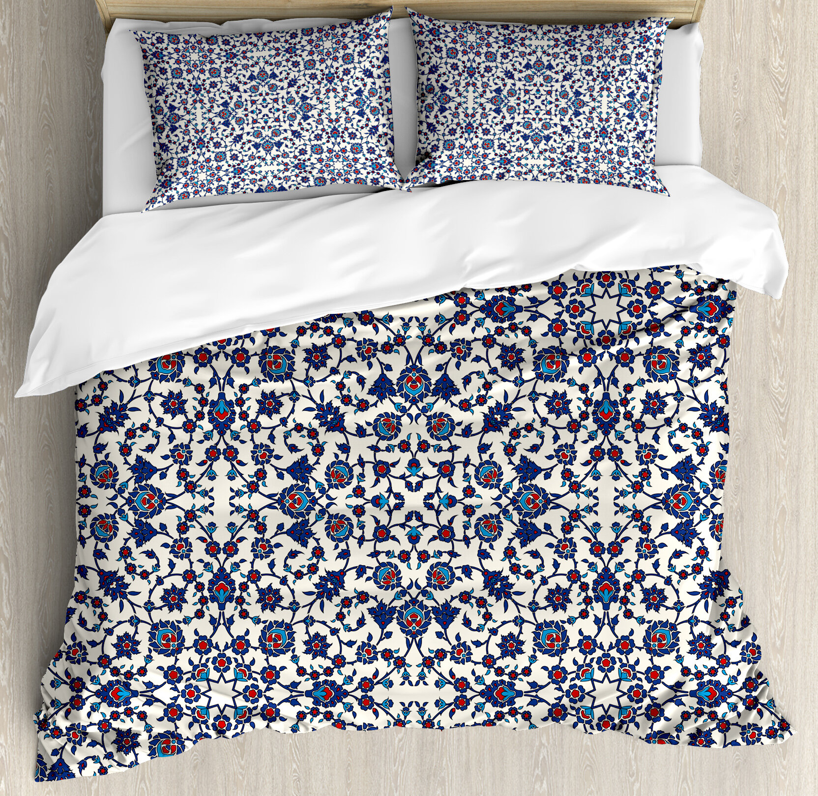Ambesonne Arabesque Moroccan Floral Pattern With Victorian Rococo