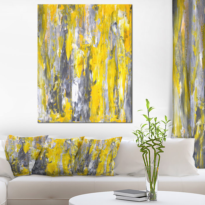 Abstract Gray And Yellow Painting Abstract Gray And Yellow Painting