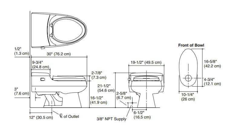 K 3597 0 96 Kohler San Raphael Comfort Height One Piece Elongated