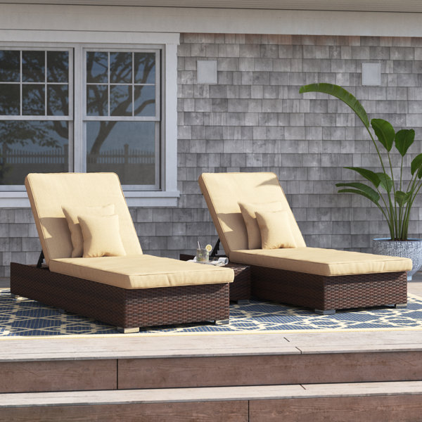 Breakwater Bay Ismail Monaco 3 Piece Rattan Seating Group Conversation Set With Cushions Reviews Wayfair
