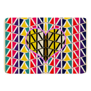 Heart in Abstract Pattern by Famenxt Bath Mat