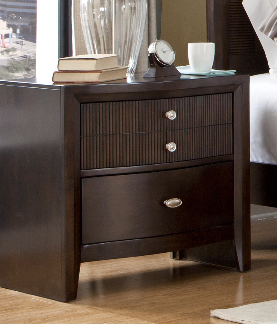 Bloomsbury Market Dion 3 Drawer Solid Wood Nightstand In Espresso Reviews Wayfair