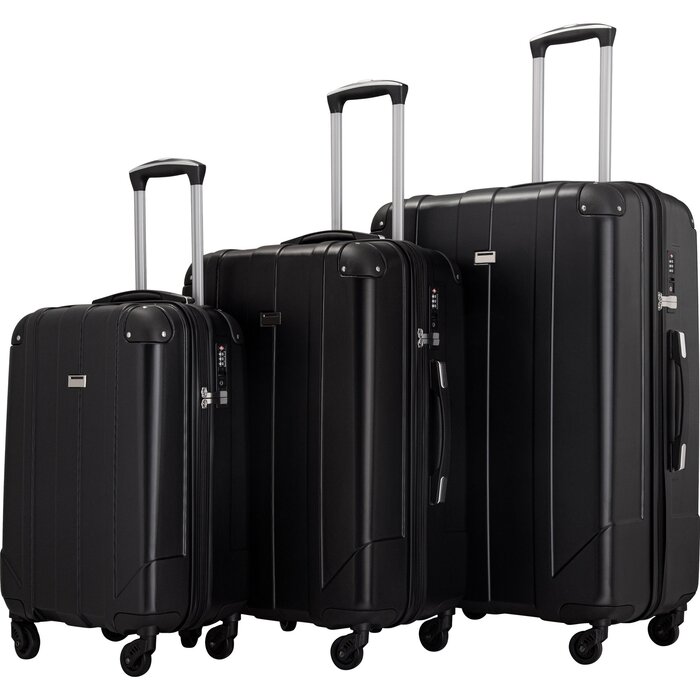 Lucky Furniture Luggage Sets With TSA Locks, 3 Piece Lightweight P.E.T ...