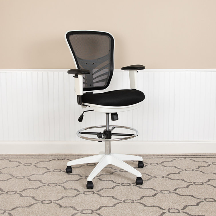 Modern Designer Ergonomic Office Drafting Chair Low Back With Arms & Foot Rest 