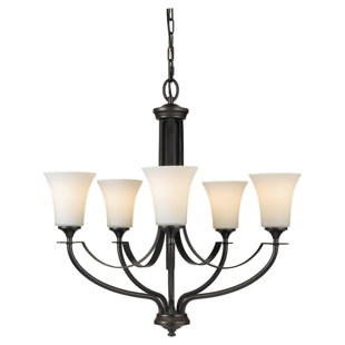 Go to store & view more images Pompton 5-Light Shaded Chandelier by Alcott Hill