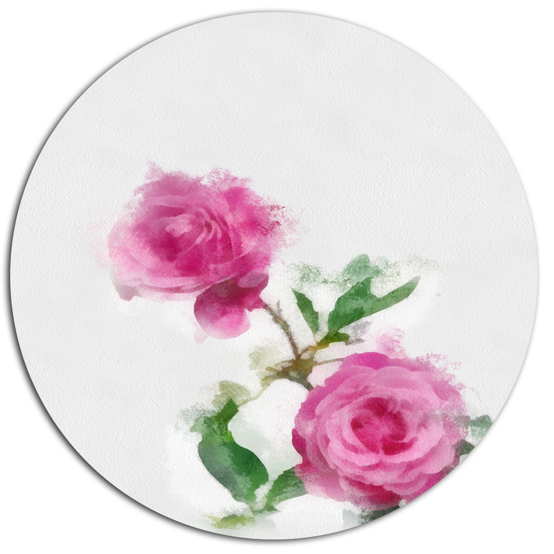 Designart Rose Stem With Pair Of Roses Oil Painting Print On Metal Wayfair