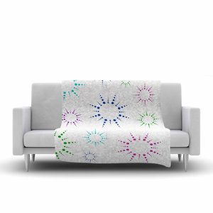 NL Designs Rainbow Fireworks Multicolor Geometric Fleece Blanket