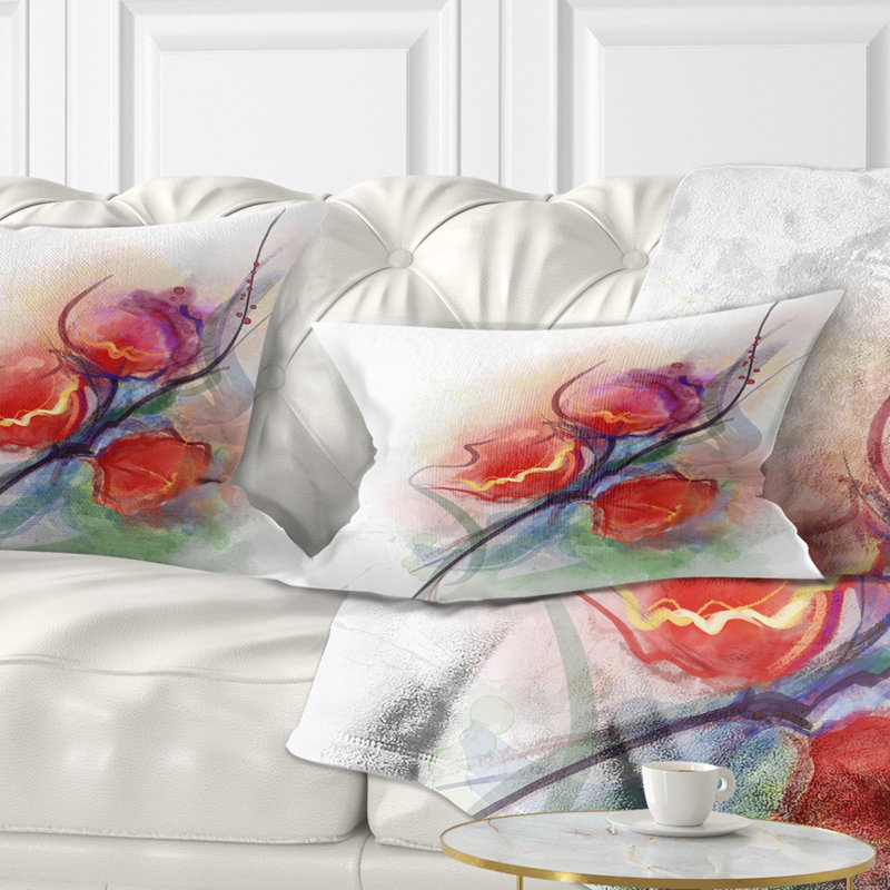 East Urban Home Floral Soft Water On Splashes Lumbar Pillow Wayfair
