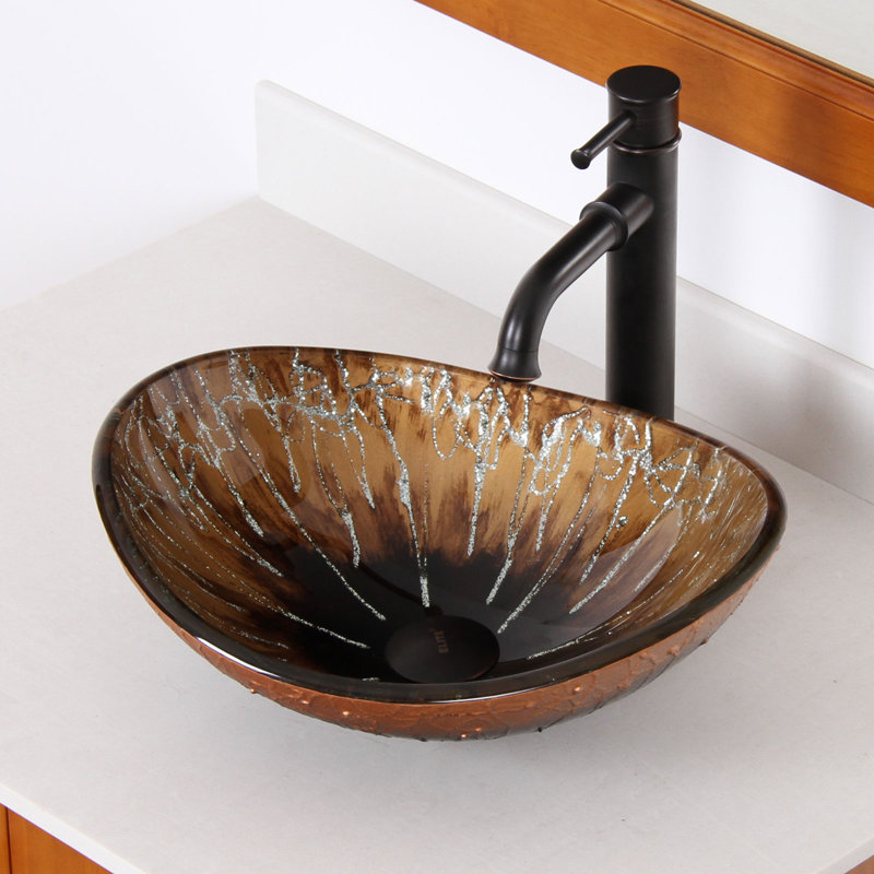 Elite Hand Painted Boat Oval Vessel Bathroom Sink & Reviews Wayfair