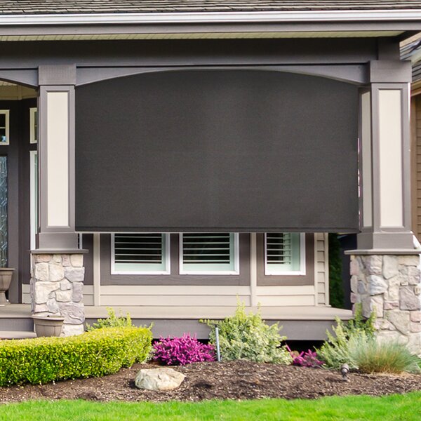 Symple Stuff Sharice Semi-Sheer Outdoor Roller Shade & Reviews | Wayfair