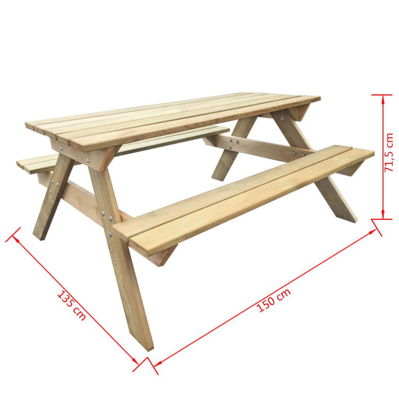 Garten Living Picknicktisch Aus Massivholz Wayfair De