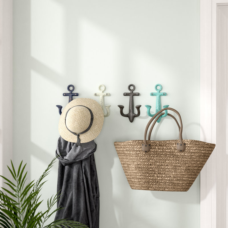 Beachcrest Home Stonehaven Anchor 4 Piece Metal Wall Hook Set