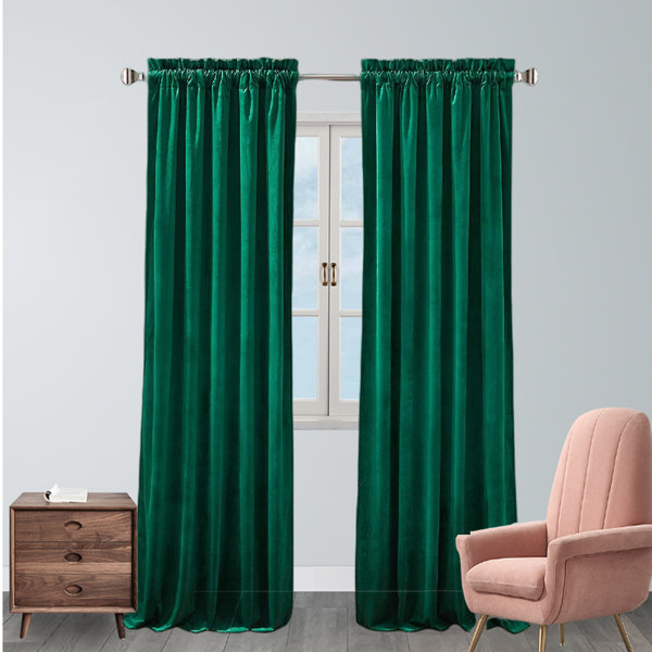 Frifoho Velvet Room Darkening Curtain Pair | Wayfair