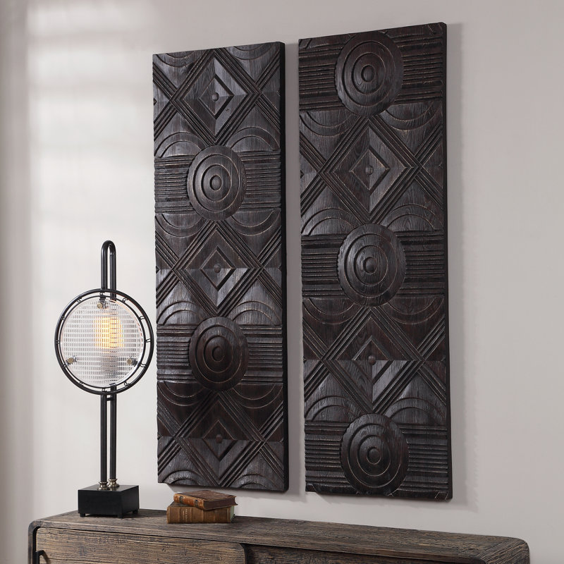 Bloomsbury Market 2 Piece Carved Wood Wall Decor Set Wayfair