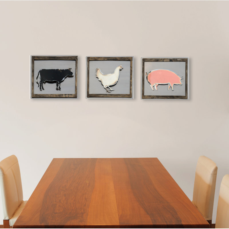 3 Piece Animal Farm Wall Décor Set