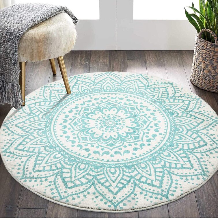 12 Color Round Rug Bohemia Non-Slip Floor Mat Carpet Mandala Soft Home Ornaments 