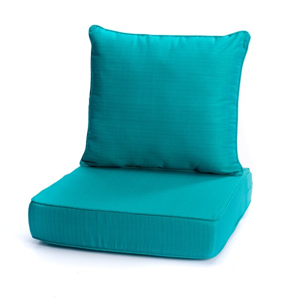 Outdoor Sunbrella Echo Sangria 2" Foam Seat Cushion with Ties