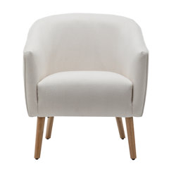 white barrel accent chair