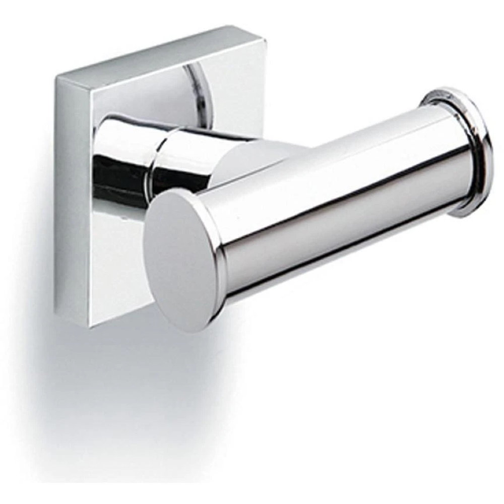 Double Towel Robe Hook Wall Mounted Home Bathroom Hardware Chrome Screw In New