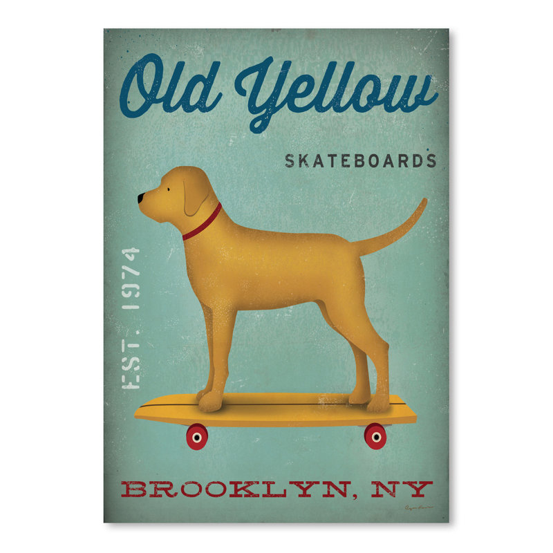 East Urban Home Golden Dog Skateboard Vintage Advertisement Wayfair