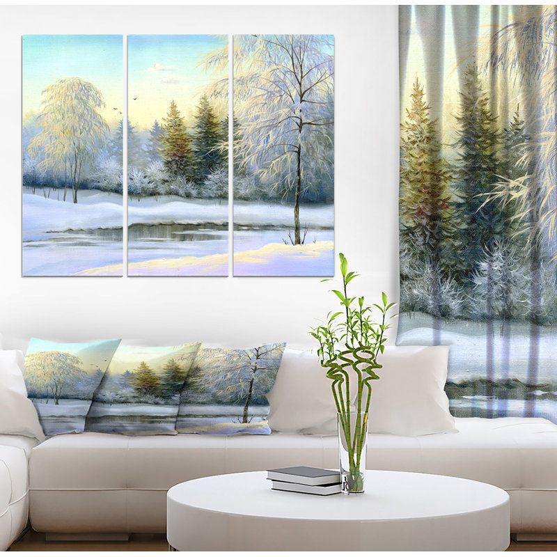 East Urban Home Beautiful Scenery Winter Forest Oil Painting