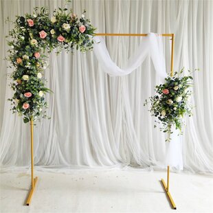 CNCEST Silver Metal Circle Arch Framework Wedding Party Backdrop Stand Flower Decoration 1.2M 