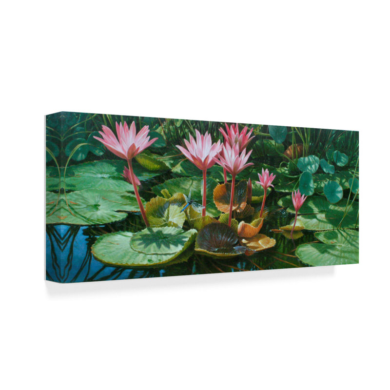 World Menagerie Lily Pond Flowers Acrylic Painting Print On