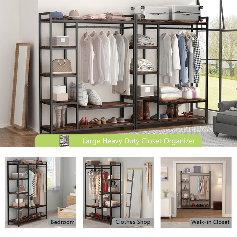 17 Stories Jackman 47 24 Heavy Duty Free Standing Portable Garment Rack Closet Organizer Wayfair