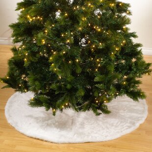 The Royal Standard Wonderland Winter White 48 inch Polyester and Linen Christmas Tree Skirt