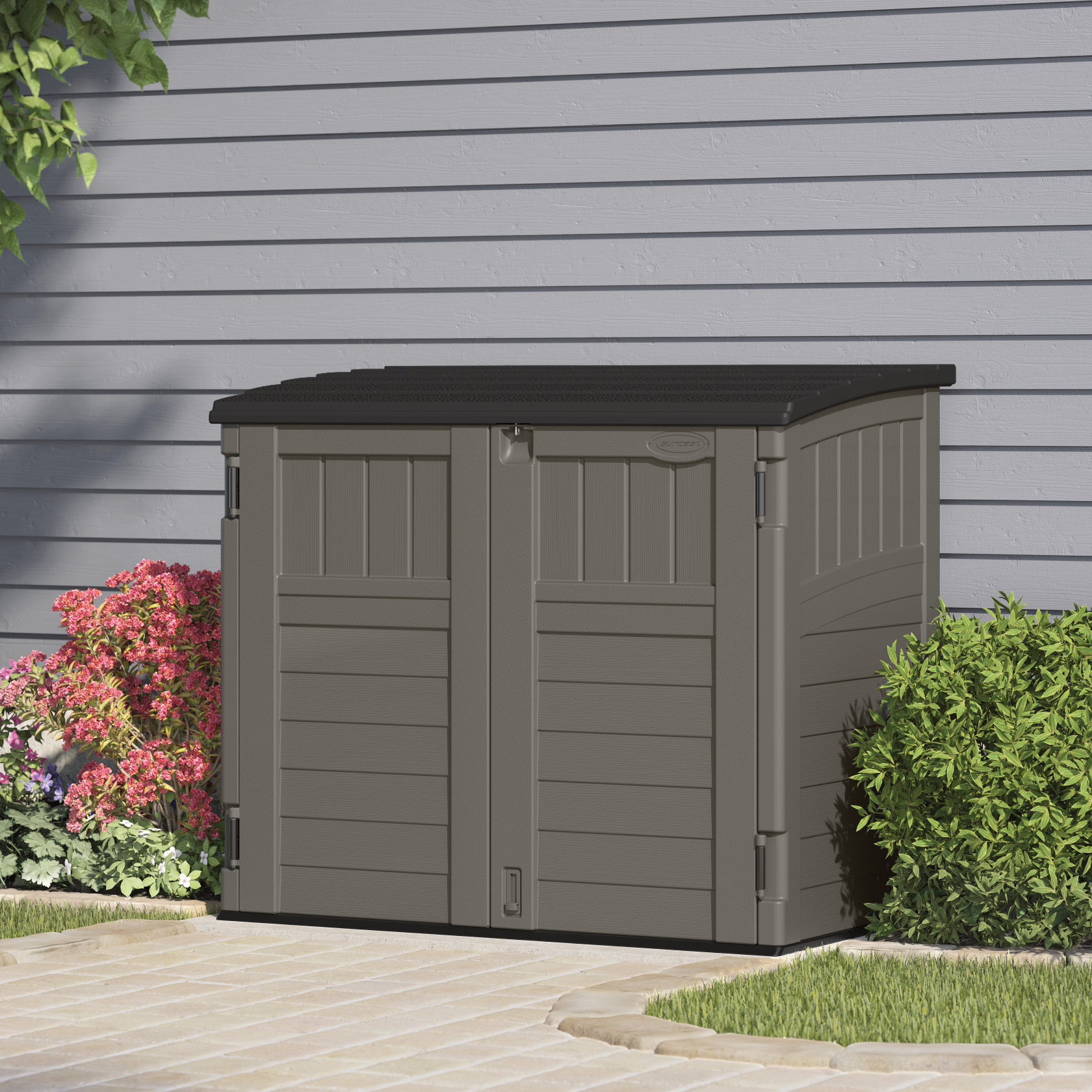 Stoney Horizontal 4 5 Ft W X 3 D Resin Storage Shed