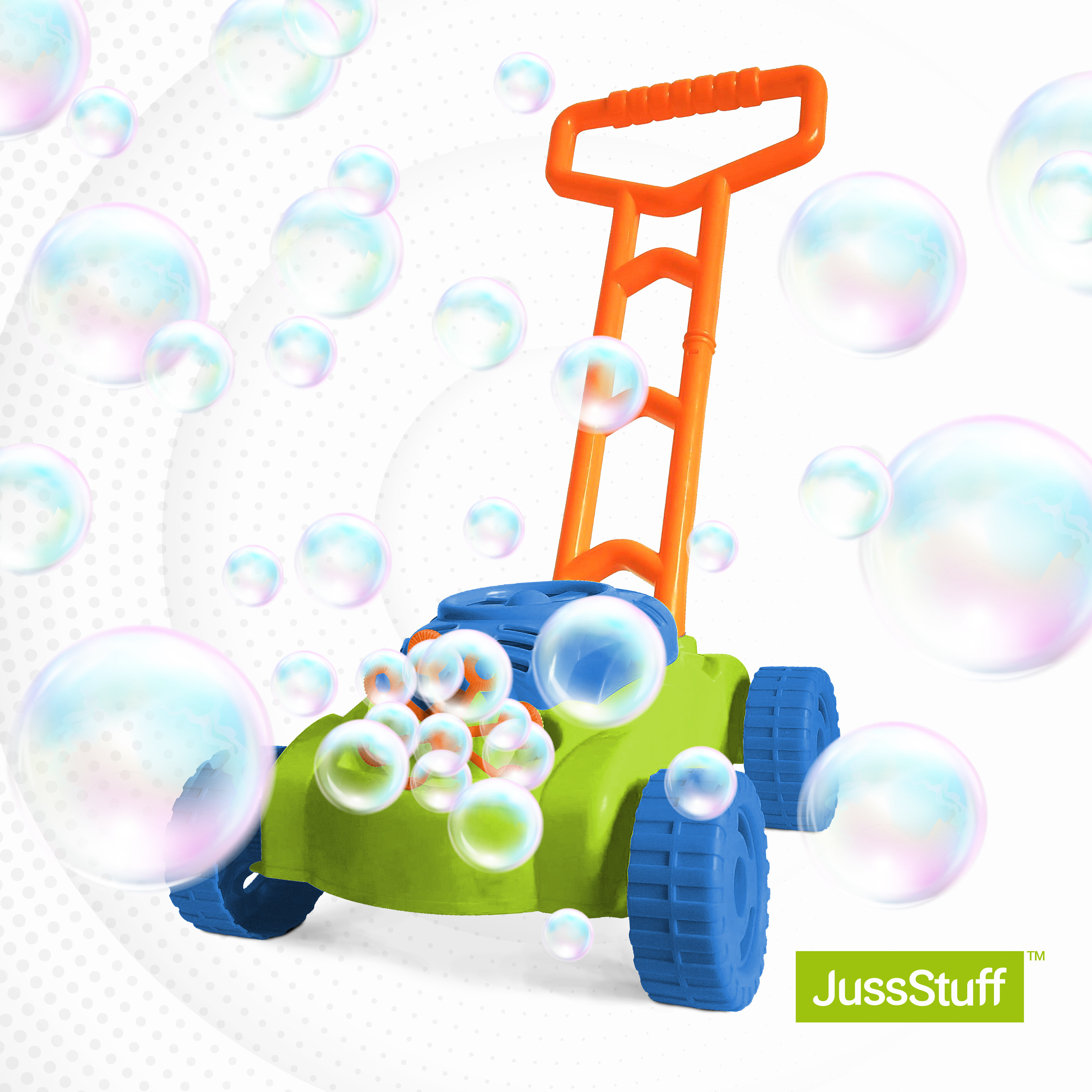 Bubble Lawn Mower Machine Toys Kids Outdoor Play Garden Soap Bubbles Solution