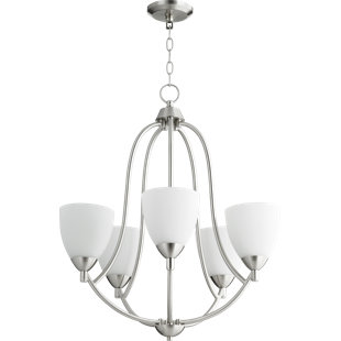 Go to store & view more images Brophy 5-Light Shaded Chandelier by Fleur De Lis Living