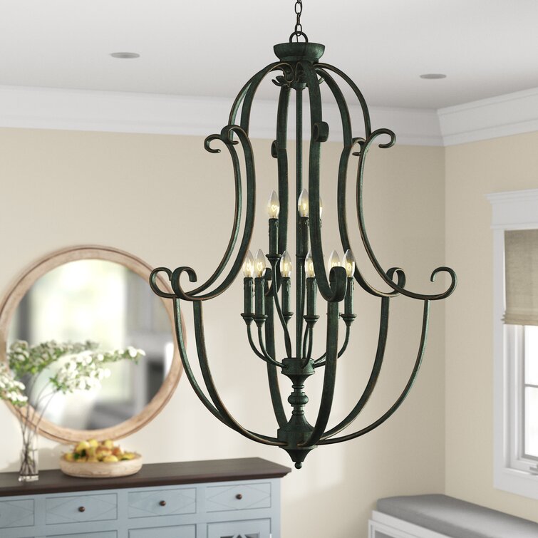 Fleur De Lis Living Chalfont 9 - Light Lantern Geometric Chandelier ...