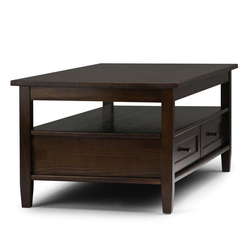 Alcott Hill Oyama Solid Wood Coffee Table With Storage Reviews Wayfair