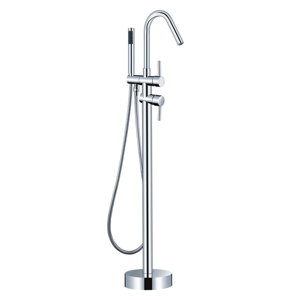 HelixBath Wallaman Modern Double Handle Floor Mount Tub Filler