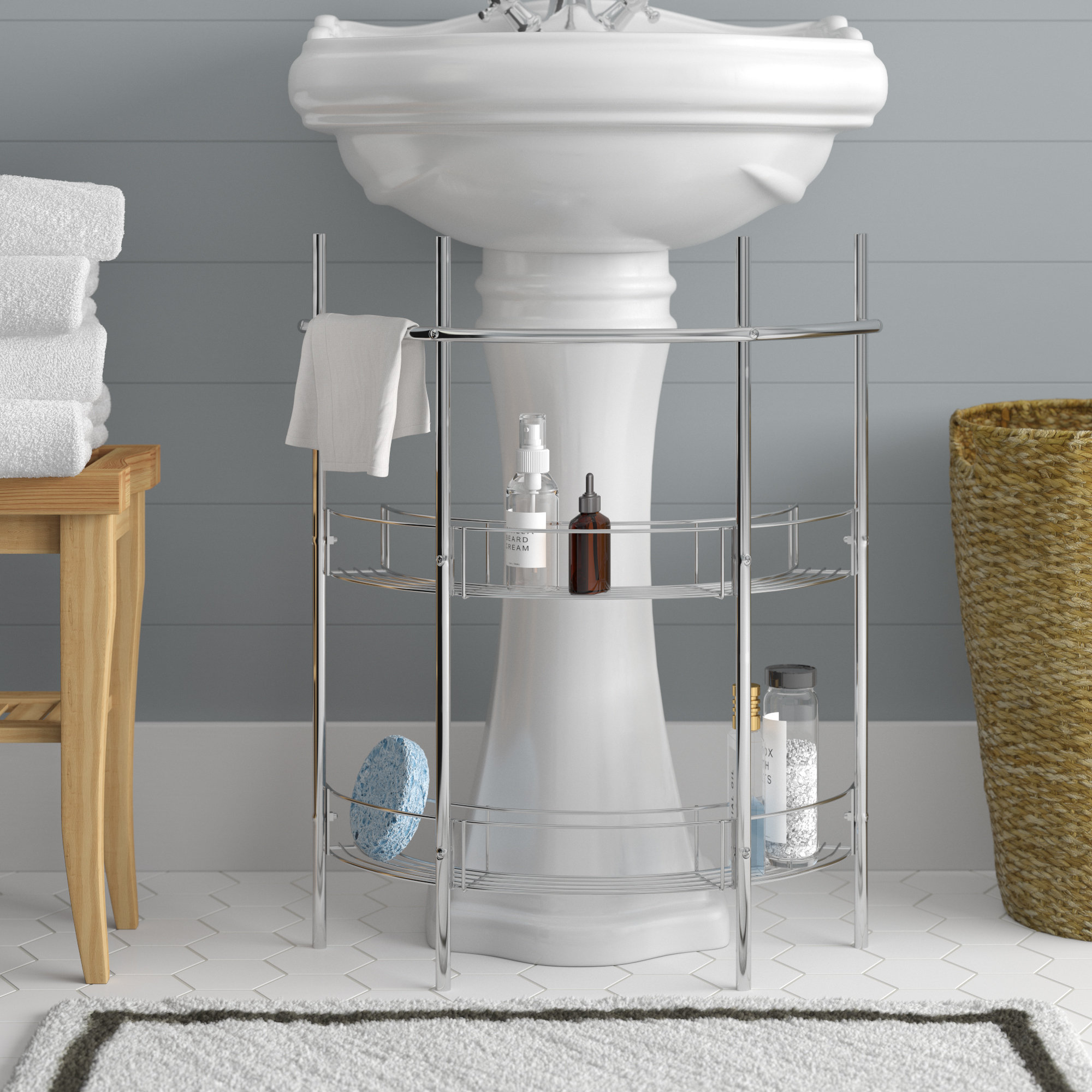 Rebrilliant Hodgkinson 215 W X 266 H X 01 D Free Standing Bathroom Shelves Reviews Wayfair
