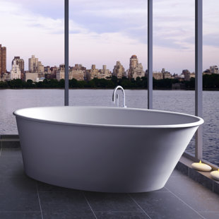 55 59 Inches Bathtubs You Ll Love Wayfair Quickview Clarke Products Oval One 58 X 34 75 Freestanding Soaking Bathtub