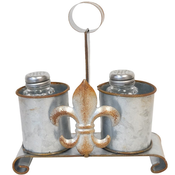 De Leon Collections Metal Fleur De Lis Salt Pepper Shaker Set Wayfair