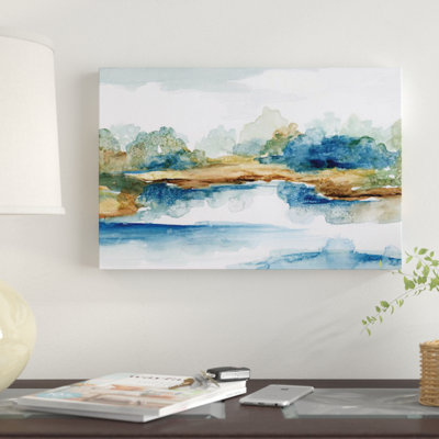 'Blue Serenity' Graphic Art Print on Canvas