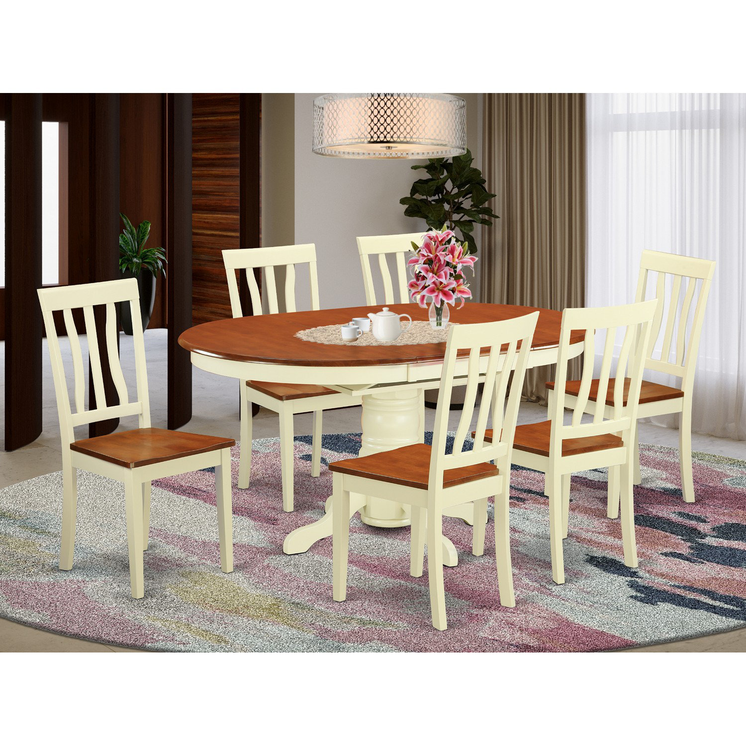 Alcott Hill® Emmaline Butterfly Leaf Rubberwood Solid Wood Dining Set 