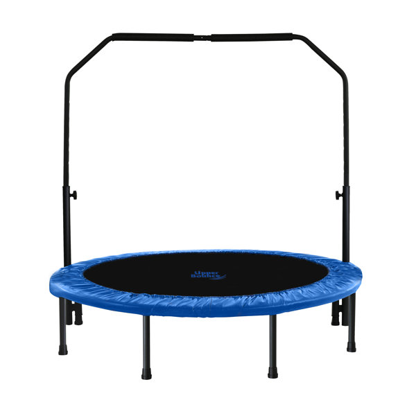 Foldable&Portable Exercise Bouncer with Adjustable Handle Bungee Jump Trainer Fitness Rebounder Indoor Outdoor Training Workouts W/ Thick Foam Handrail for Kids Adults 