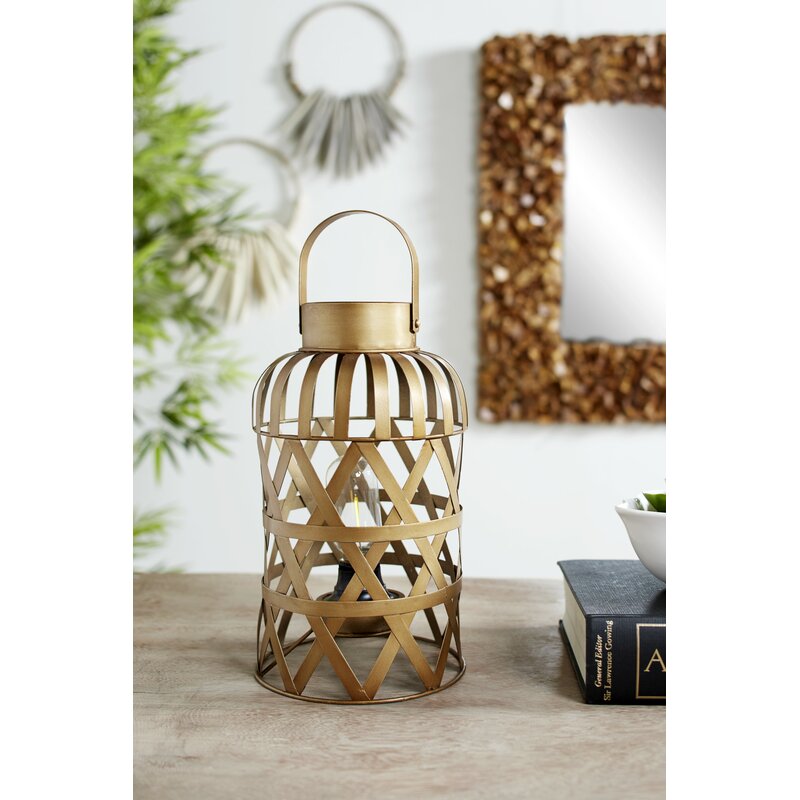 Everly Quinn Meic Woven Metal Lantern & Reviews | Wayfair