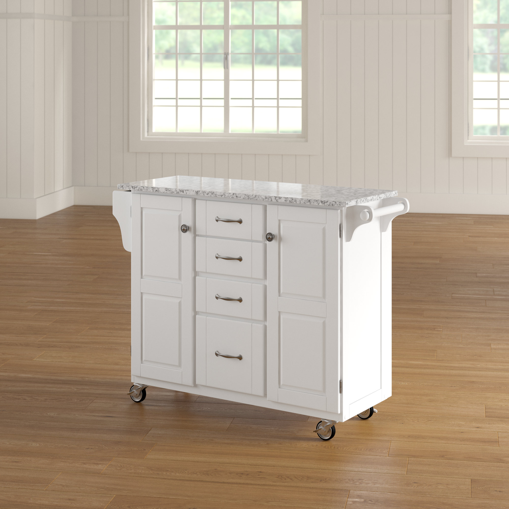 Millwood Pines Legler A Cart Kitchen Island With Granite Top