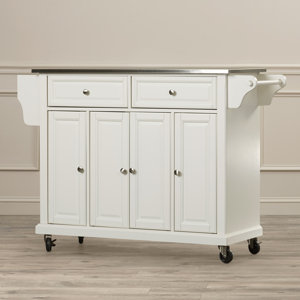 Pottstown Kitchen Island with Stainless Steel Top