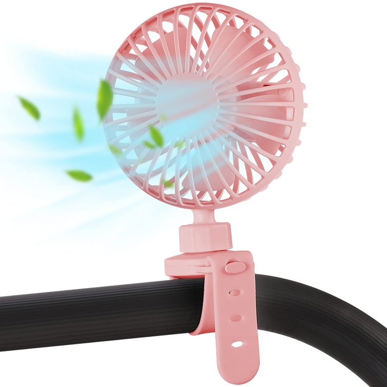 Ats Pince Pour Poussette De Bebe Mini Ventilateur Portatif Personnel Ventilateur De Siege De Voiture Rechargeable Par Batterie Usb Avec Bande De Silicone Flexible Convient Pour Tout Petit Plage Velo