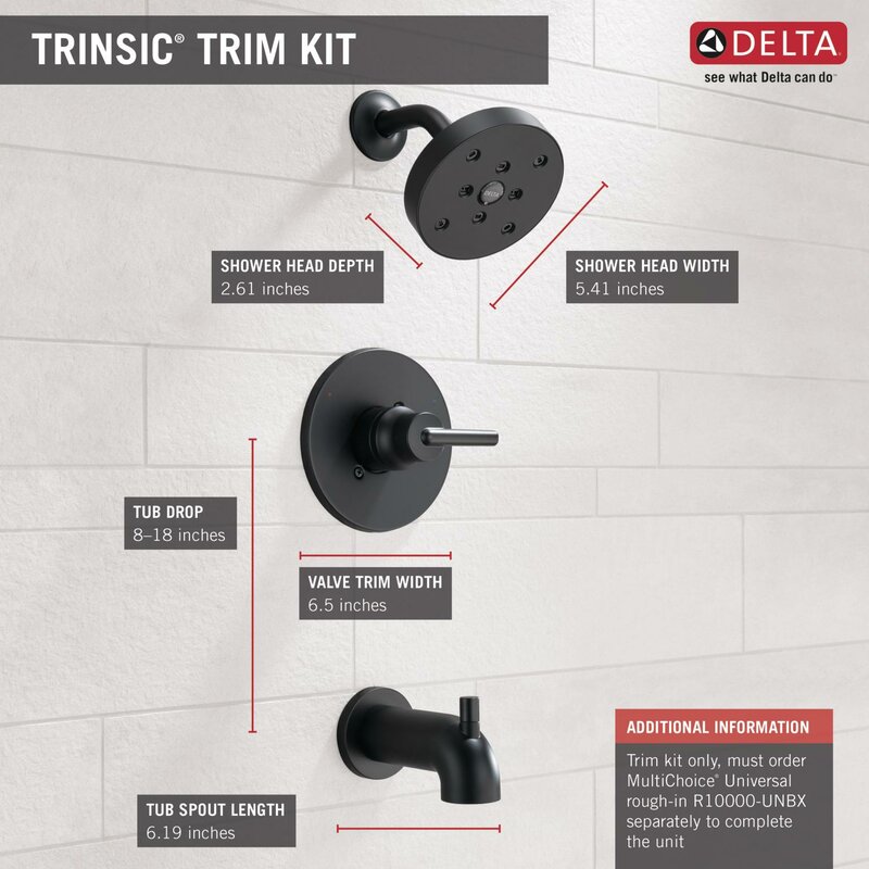 T14459 Ss Cz Delta Trinsic Pressure Balanced Tub And Shower