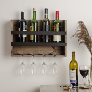 Wine Racks Cabinets Joss Main Cooks 4 Bottle Wall Mounted Wine Rack