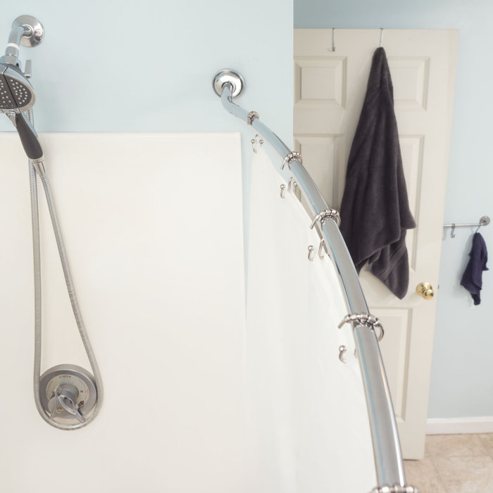 Home Basics Steel 1 5 W Curved Shower Curtain Rods Reviews
