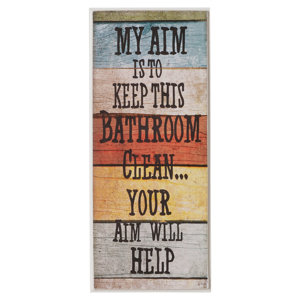 My Aim is to Keep This Bathroom Clean Textual Art Plaque