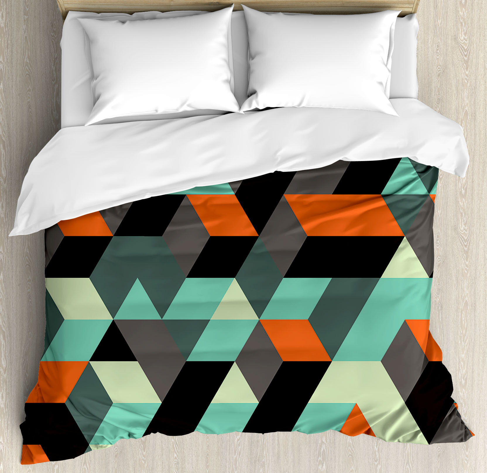 East Urban Home Modern Geometric Print With Squares Triangles And